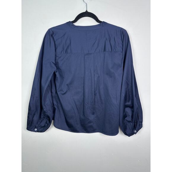 Madewell NWT Women’s Blue V Neck Romantic Holiday 24 Long Sleeve Top size Medium - Picture 5 of 7